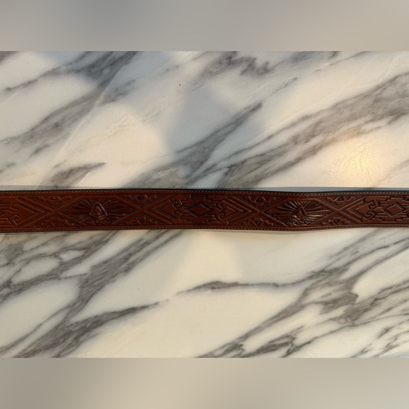 Justin Leather Western Aztec Style Belt - Picture 6 of 10